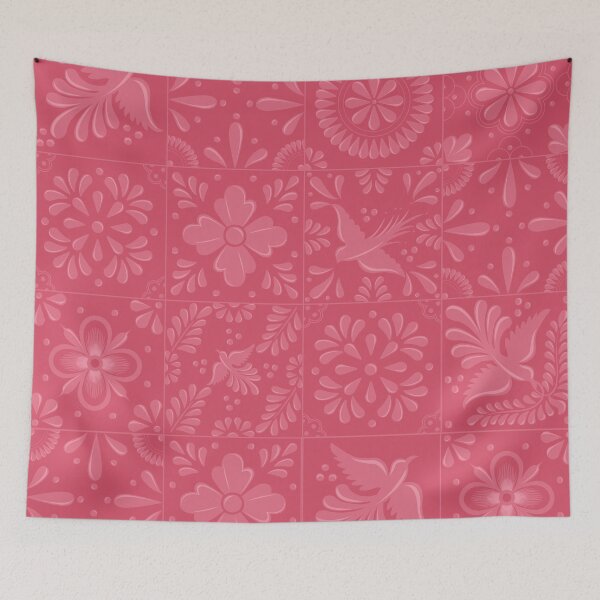 Item preview, Mexican Pink Talavera Tile Pattern by Akbaly designed and sold by Akbaly.