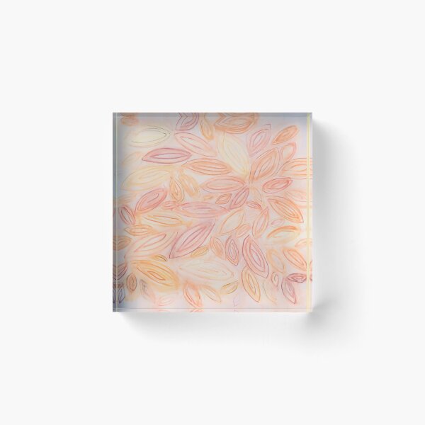 Item preview, Watercolor leaves, autumn fall, in pale light pastel terra cotta beige orange peach tan yellow designed and sold by djrunnels.
