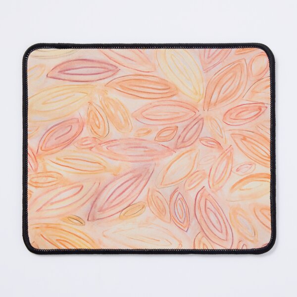 Item preview, Watercolor leaves, autumn fall, in pale light pastel terra cotta beige orange peach tan yellow designed and sold by djrunnels.