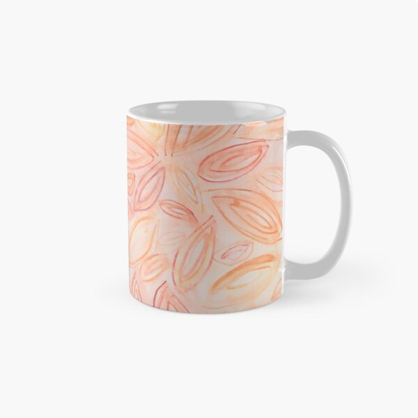 Item preview, Watercolor leaves, autumn fall, in pale light pastel terra cotta beige orange peach tan yellow designed and sold by djrunnels.