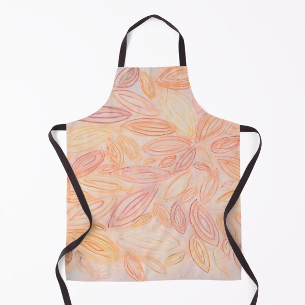 Item preview, Watercolor leaves, autumn fall, in pale light pastel terra cotta beige orange peach tan yellow designed and sold by djrunnels.