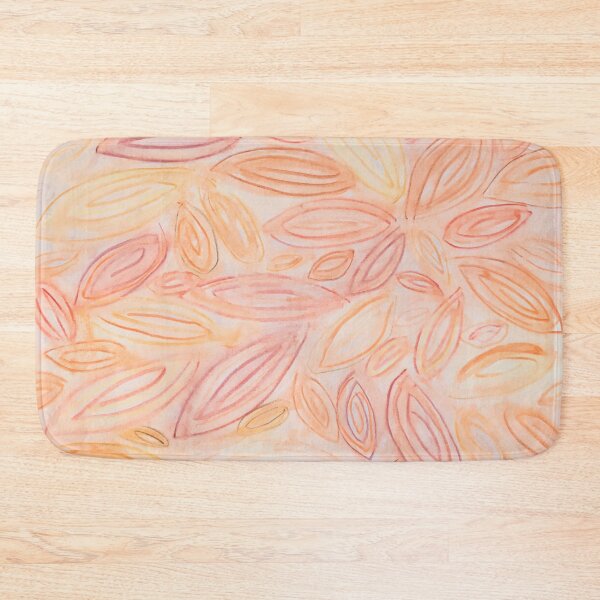 Item preview, Watercolor leaves, autumn fall, in pale light pastel terra cotta beige orange peach tan yellow designed and sold by djrunnels.