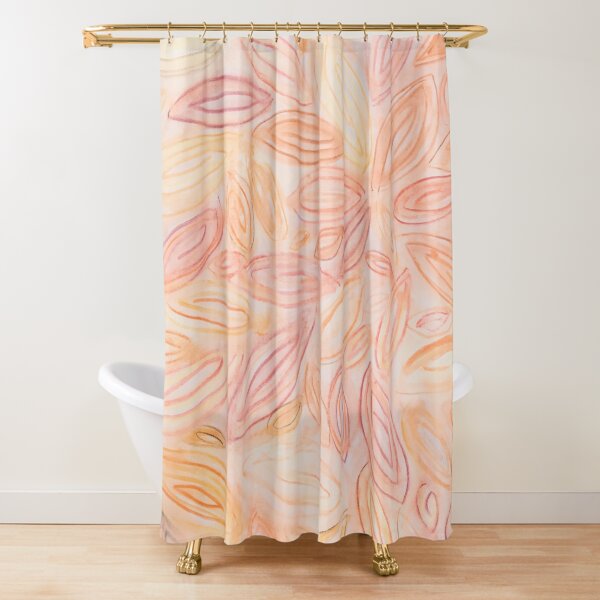 Item preview, Watercolor leaves, autumn fall, in pale light pastel terra cotta beige orange peach tan yellow designed and sold by djrunnels.
