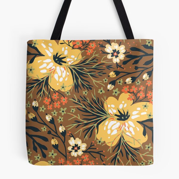 Aperçu de l'œuvre MOTIF FLORAL MARRON TORTILLA créée et vendue par Floralsharry.