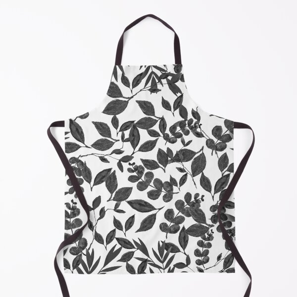 Item preview, Black and white vintage gothic floral garden leaves designed and sold by TheSeasonalYard.