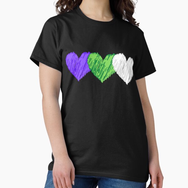 Vista previa del artículo con la obra «Corazones de colores sufragistas», diseñado y vendido por JJBarnesMerch.