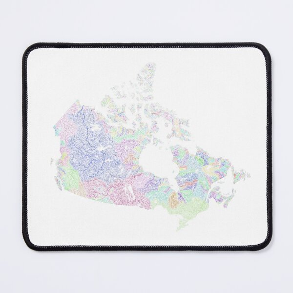 Item preview, Canada River Basin Map in Rainbow Colours with White Background designed and sold by GrasshopperGeo.