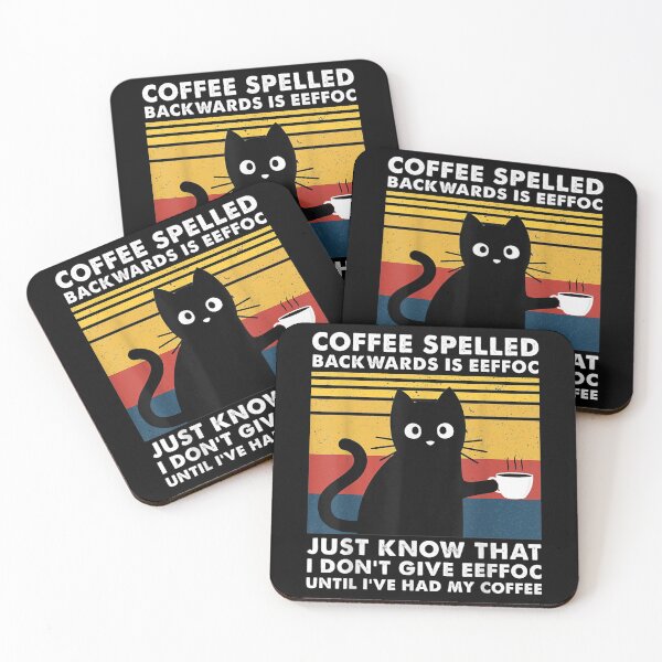 Item preview,  Coffee Spelled Backwards Eeffoc Cats designed and sold by lindafrances.