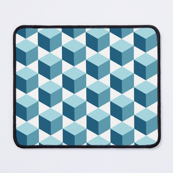 Item preview, Tones of Blue Cubes Pattern designed and sold by bubblyshades.