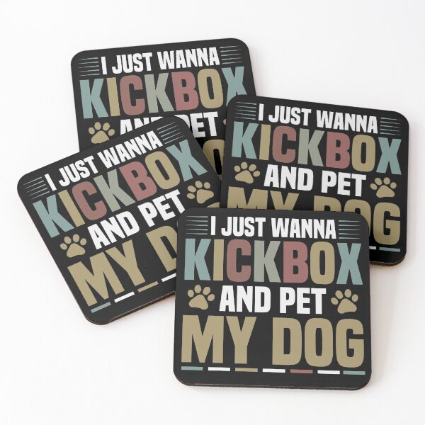 Item preview, I Just Wanna Kickbox and Pet My Dog Funny Kickboxing Gift Idea / Christmas Gifts Colored Vintage designed and sold by Chamssou.