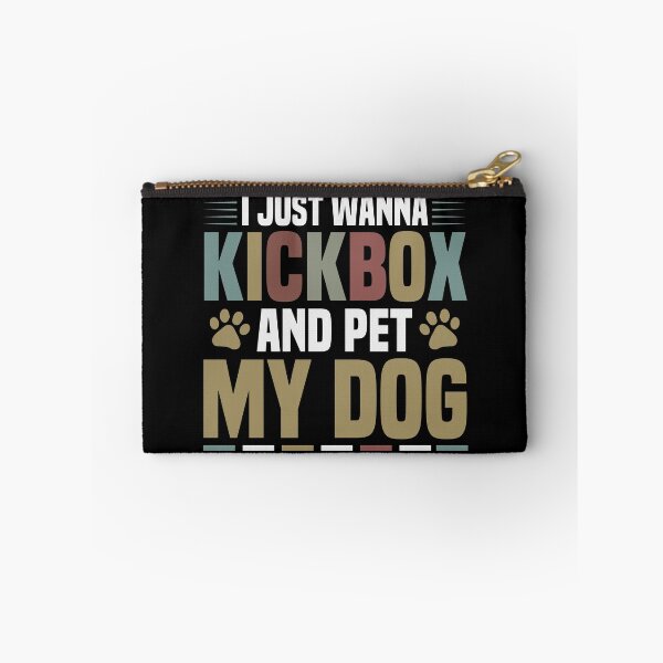 Item preview, I Just Wanna Kickbox and Pet My Dog Funny Kickboxing Gift Idea / Christmas Gifts Colored Vintage designed and sold by Chamssou.