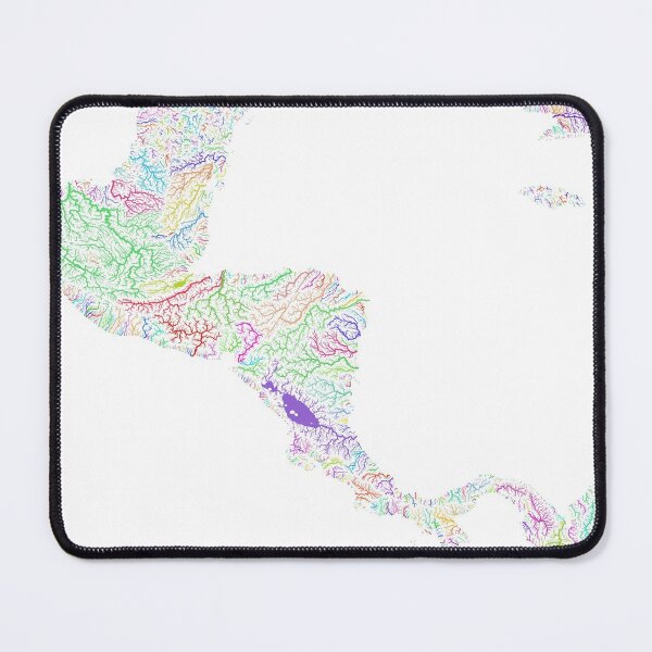 Item preview, Central America River Basin Map in Rainbow Colours with White Background designed and sold by GrasshopperGeo.