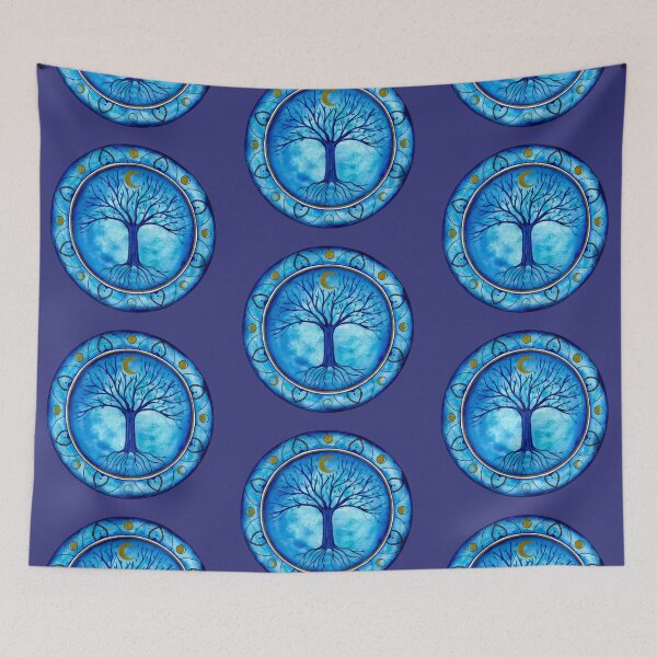 Item preview, Blue moon phases tree designed and sold by AmethysteCrea.