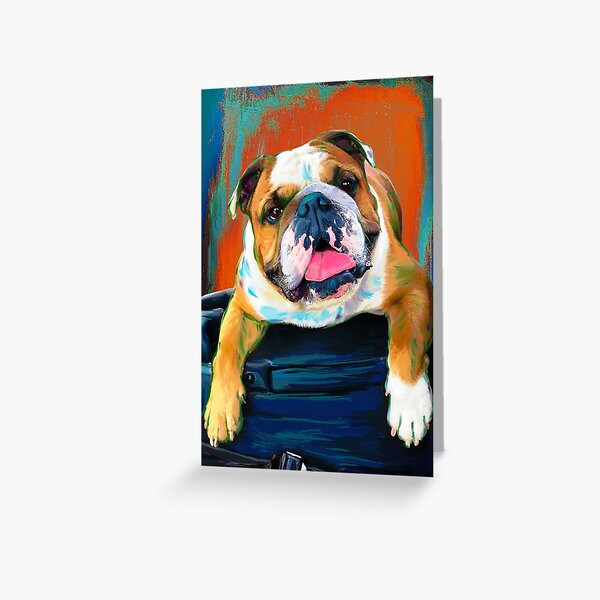 Mugs English Bulldog Greeting Card