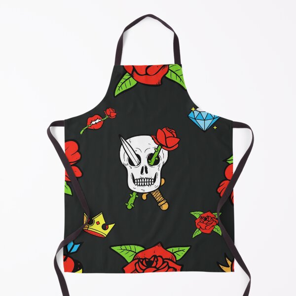 Item preview, Red and Black Aesthetic Rose Skull Tattoo designed and sold by thecooltable.