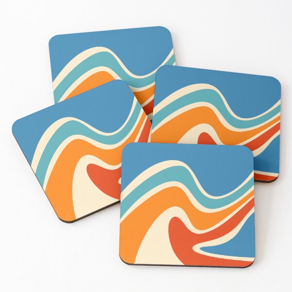 Item preview, Retro Inspired Abstract Waves designed and sold by bubblyshades.