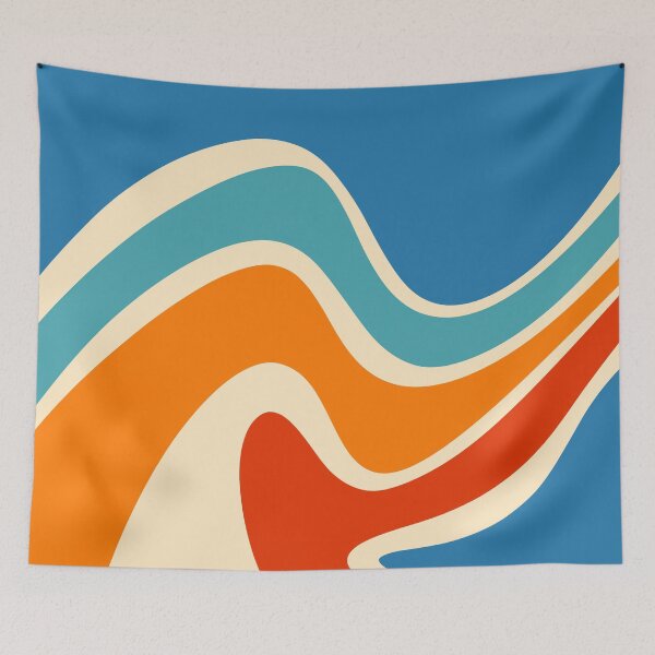 Item preview, Retro Inspired Abstract Waves designed and sold by bubblyshades.
