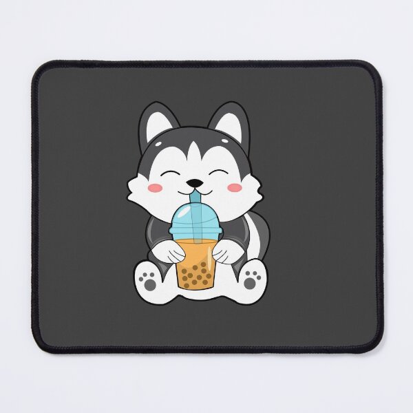 Item preview, Cute Siberian Husky Chibi Kawaii Style With Boba Sticker designed and sold by 18tokwa.