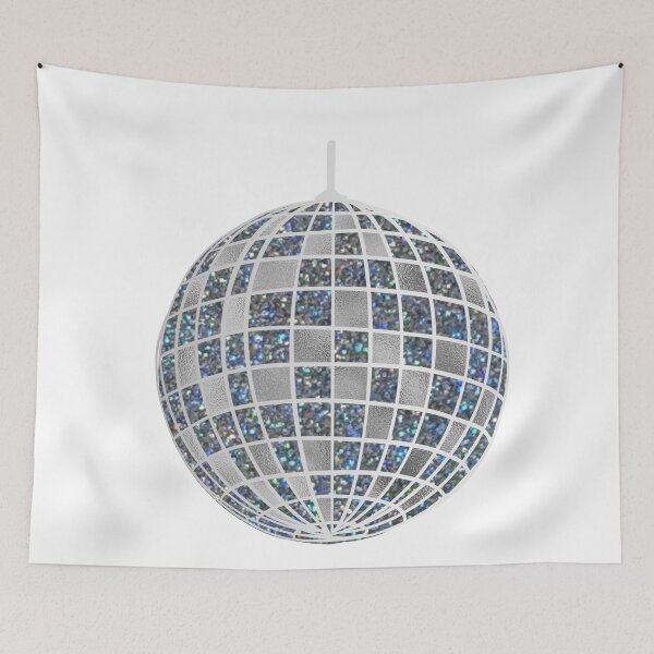 Aperçu de l'œuvre Boule scintillante disco argentée | Discoball | Continuez à danser | Danse | Cadeaux de danse créée et vendue par Lindsay Marie Patterns.