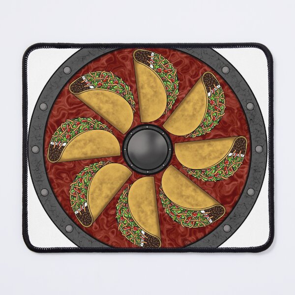 Item preview, Tacopocalypse Norse Round Shield designed and sold by Longhausart.