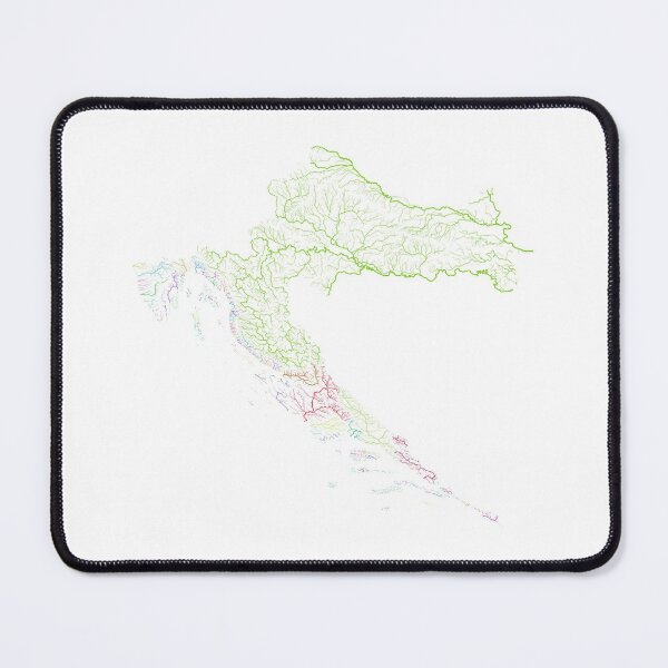 Item preview, Croatia River Basin Map in Rainbow Colours with White Background designed and sold by GrasshopperGeo.