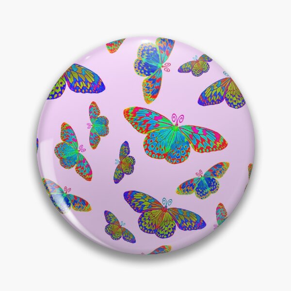 Item preview, Colorful butterflies on baby pink  designed and sold by MarionsArt.