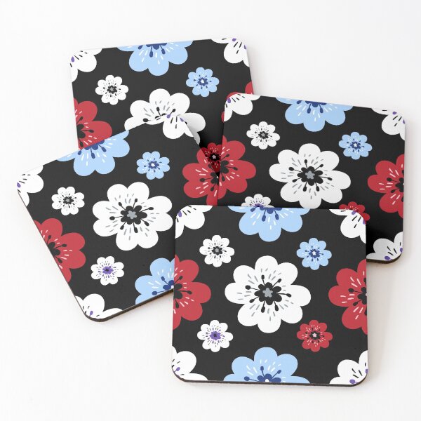 Item preview, Red and Black Aesthetic Anemone Flower Pattern designed and sold by thecooltable.