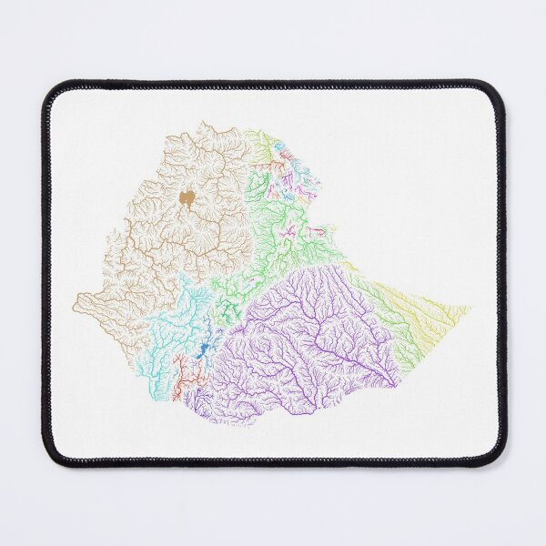 Item preview, Ethiopia River Basin Map in Rainbow Colours with White Background designed and sold by GrasshopperGeo.