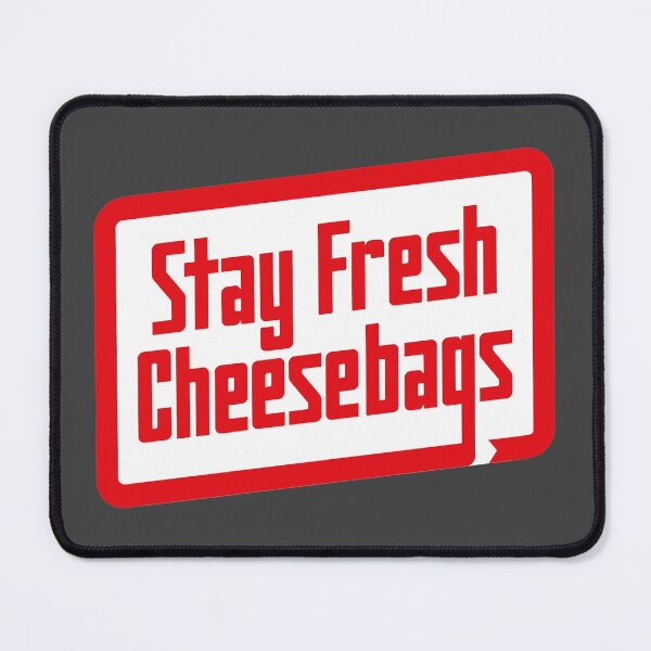 Item preview, Stay Fresh Cheese Bags - Retro (Red and White on Asphalt) designed and sold by Justin Ellis.