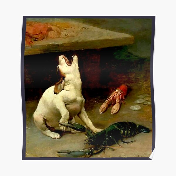 Puppy Bitten By Lobster Poster