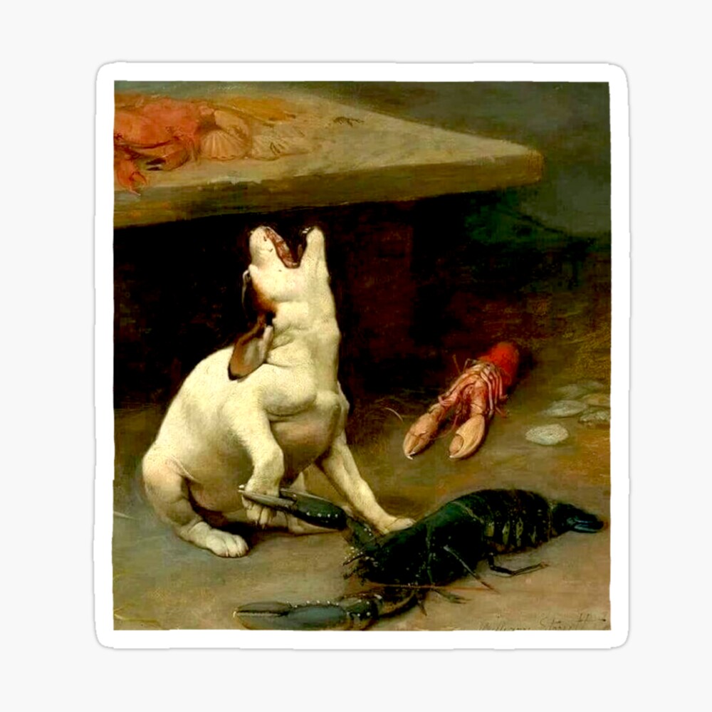 Puppy Bitten By Lobster Poster for Sale by TheWitchsWolf | Redbubble