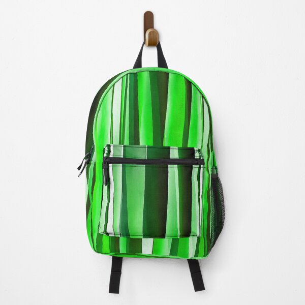 Item preview, Uneven Artistic Vertical Stripes Bright Green Hues designed and sold by taiche.