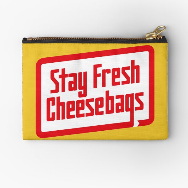 Stay Fresh Cheese Bags - Retro (Red and White on Yellow) Zipper Pouch