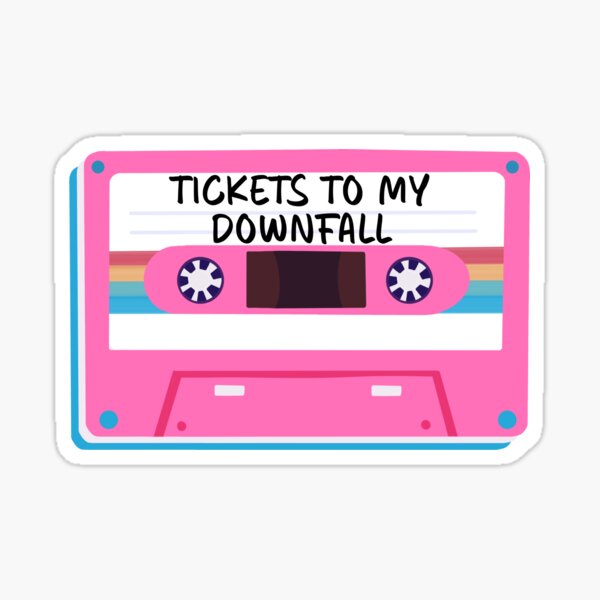 Tickets to my Downfall Rainbow Cassette Tape Music Design Sticker