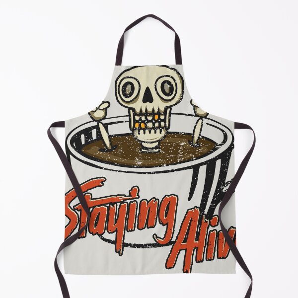Item preview, Staying Alive Skeleton Drink Coffee Retro Skull Distressed designed and sold by AwesomeDistrict.