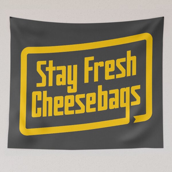 Item preview, Stay Fresh Cheese Bags - Retro (Yellow on Asphalt) designed and sold by Justin Ellis.