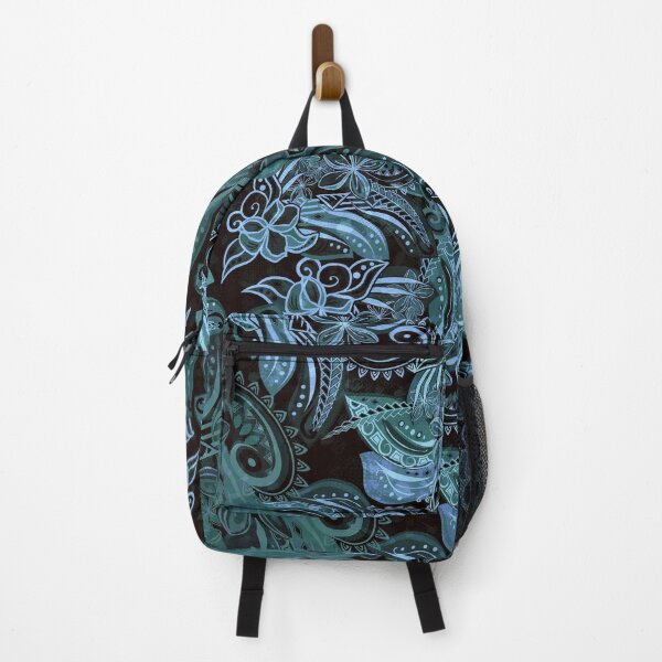 Item preview, Samoan Painted Ocean Teal Village Paradise Tiare Print Artboard designed and sold by sunnthreads.