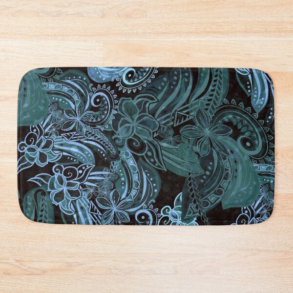 Item preview, Samoan Painted Ocean Teal Village Paradise Tiare Print Artboard  designed and sold by sunnthreads.