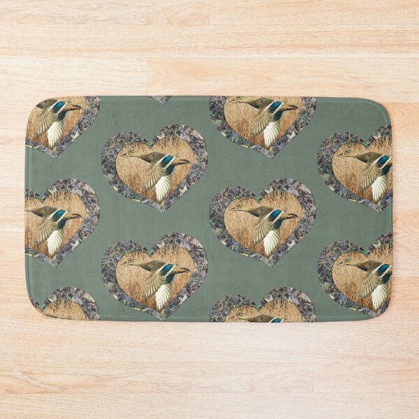 Item preview, Mallard Duck Flying in Camo Heart for Duck Hunters and Outdoorsmen designed and sold by LifeCrush.