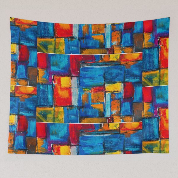 Item preview, Red, Green, Yellow, and Blue Abstract Painting designed and sold by joeredbu.