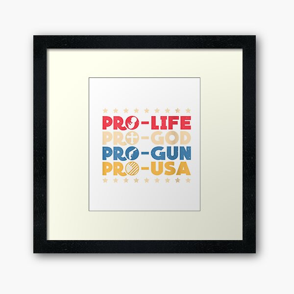 Womens Pro Life Pro God Pro Gun Pro Usa Conservative Patriot V-neck   Framed Art Print