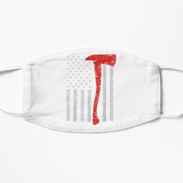 Firefighter American Flag Axe T Shirt: Thin Red Line Patriot Flat Mask
