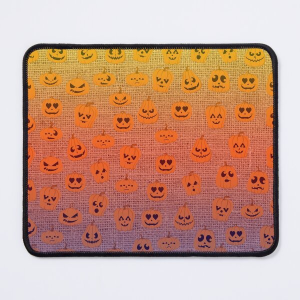 Item preview, Spooky Halloween Carved Pumpkin Face Pattern On Burlap designed and sold by LashCreations.