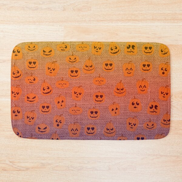 Item preview, Spooky Halloween Carved Pumpkin Face Pattern On Burlap designed and sold by LashCreations.