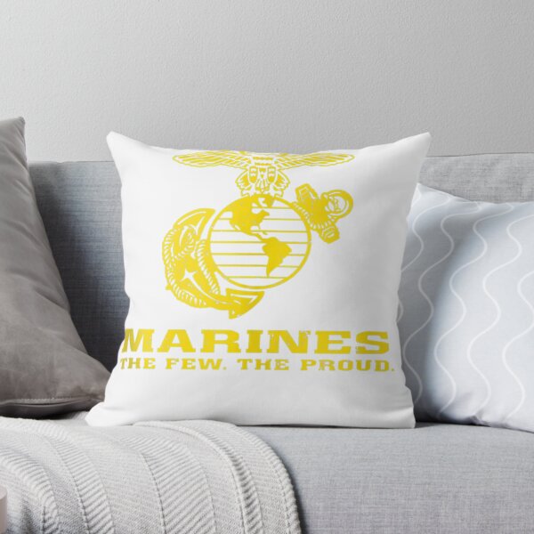 Marine Distressed Logo The Few The Proud Tank Top Throw Pillow