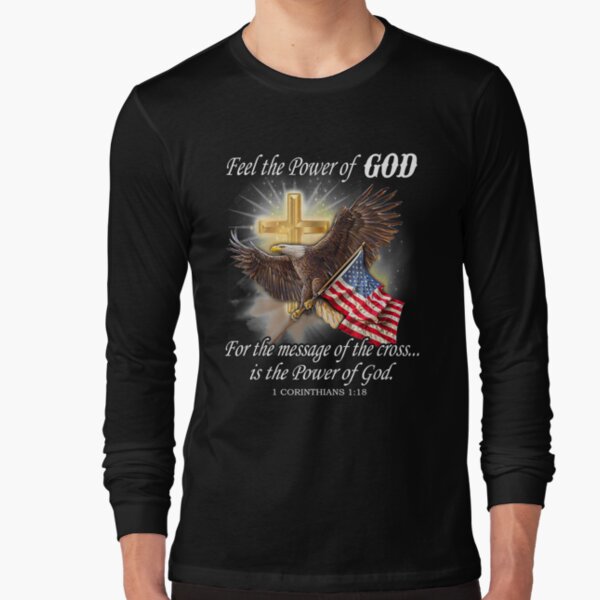 Eagle Flag Usa Christian Patriot One Nation Under God Long Sleeve T-Shirt