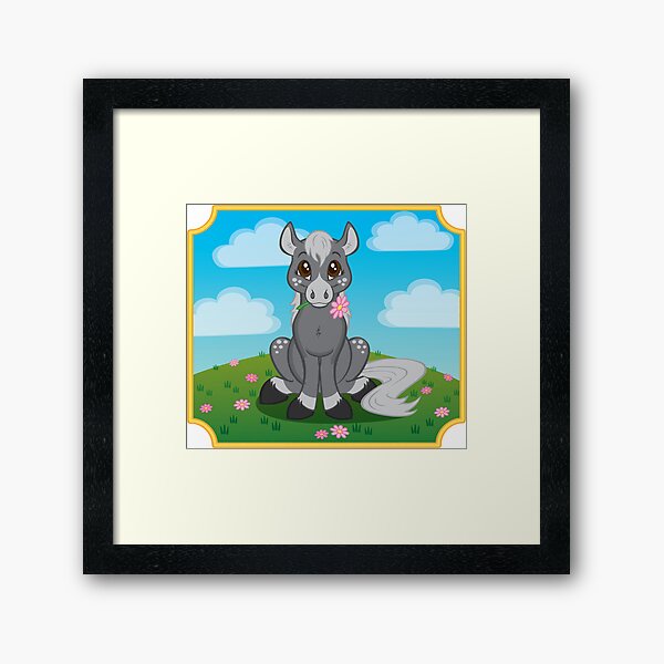 Flower Pony Framed Art Print
