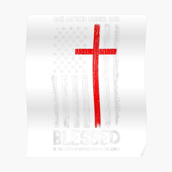 One Nation Under God Usa Patriot Veteran Chrisianity Poster