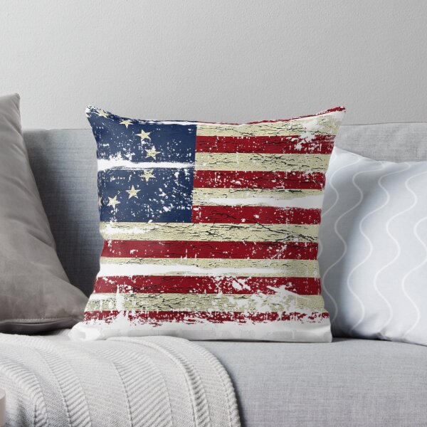 Betsy Ross American Flag 13 Star Colonies American Patriot Throw Pillow