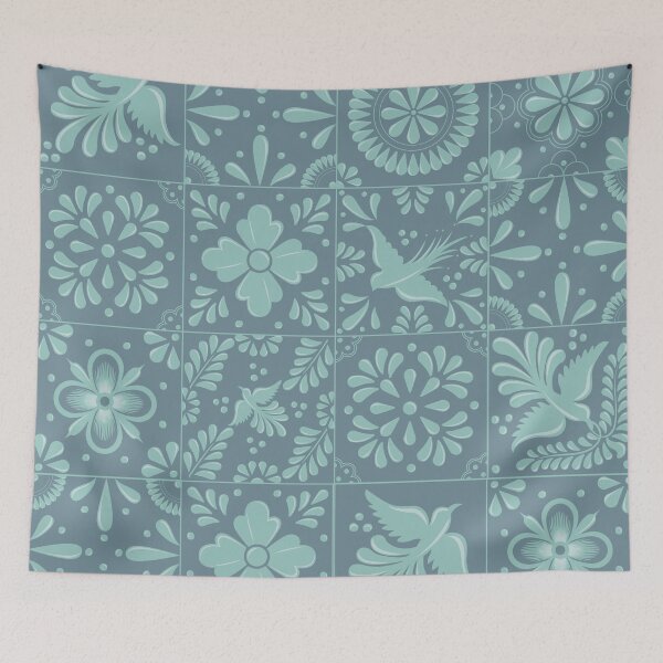 Item preview, Mexican Pale Turquoise Talavera Tile Pattern by Akbaly designed and sold by Akbaly.
